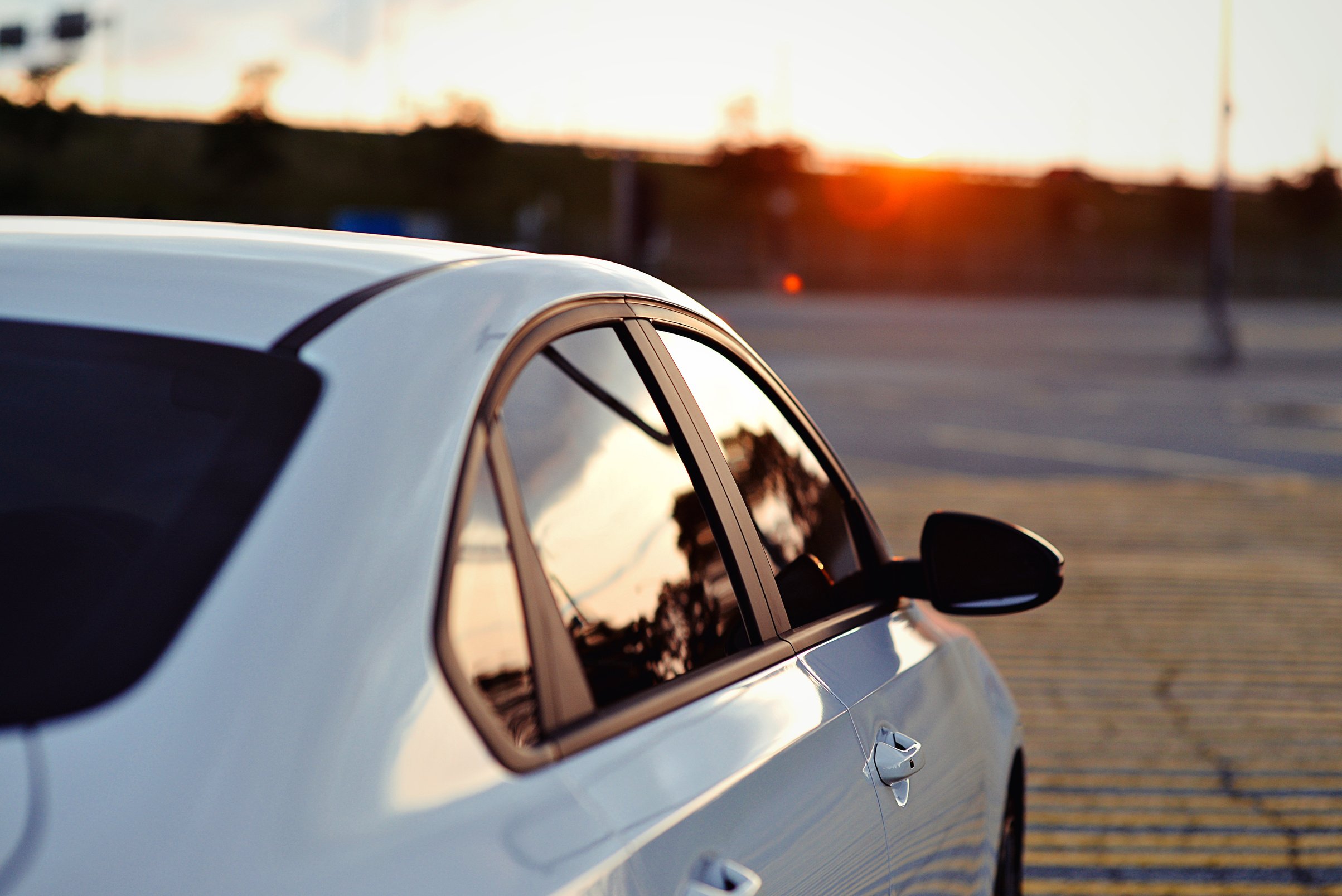 Car in Sunset Tinted Windows